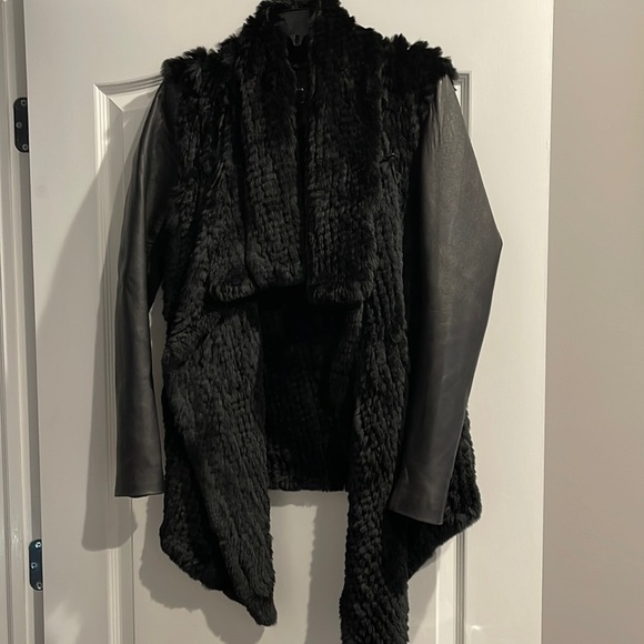 MACKAGE Black Fur/Leather jacket Size Small - Picture 1 of 6